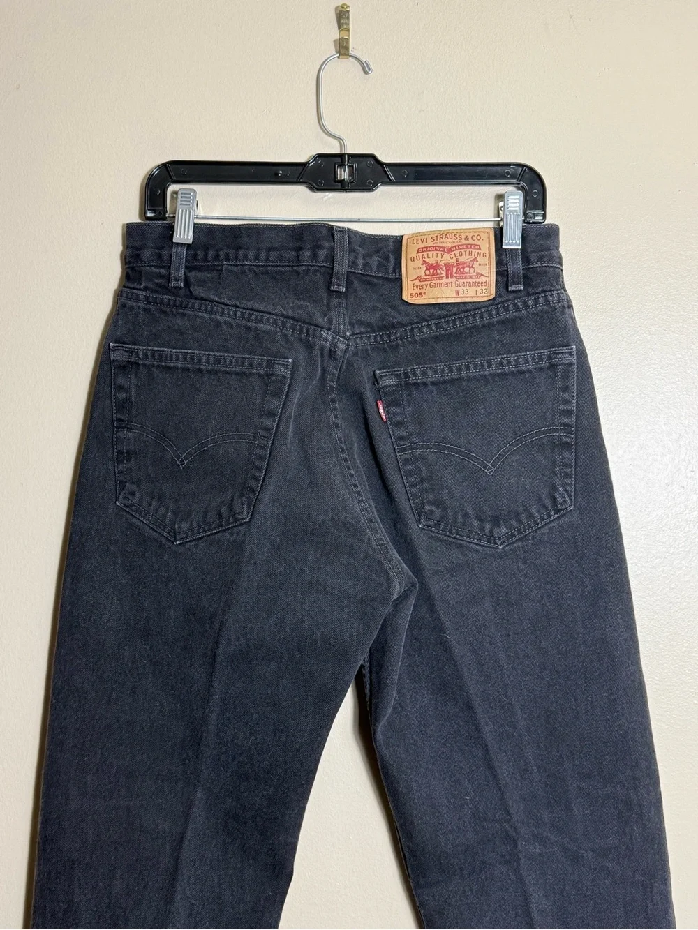 Levi’s 505 Vintage Black Jeans 33x32 Fit 31x31 Grunge Fade 90s
